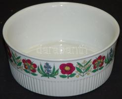 Jelzett Villeroy & Boch virágmintás porcelán tál /  Porcelain bowl with floral decoration from Luxembourg 7,5cm, d: 18cm