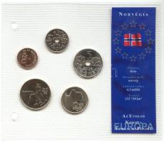 Norvégia 2006. 50ö-20K 5klf darab "Az utolsó Korona forgalmi pénzek" szettben T:1 Norway 2006. 50 öre - 20 Krone, 5 different coins "The Last Krone coins" set C:Unc