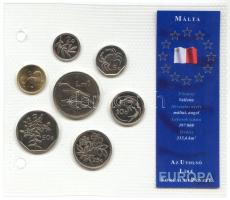 Málta 2001-2005. 1c-1L 7klf darab "Az utolsó Líra forgalmi pénzek" szettben T:1,1- Malta 2001-2005. 1 cent - 1 Lira, 7 different coins "The Last Lira coins" set C:Unc,AU