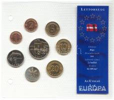 Lettország 1992-2003. 1s-2L 8klf darab "Az utolsó Lat forgalmi pénzek" szettben T:1 Latvia 1992-2003. 1 santims - 2 Lati, 8 different coins "The Last Lats coins" set C:Unc