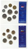 Bulgária 1999-2002. 1s-1L 7klf darab "Az utolsó Leva forgalmi pénzek" szettben T:1 / Horvátország 1999-2005. 1L-5K 9klf darab "Az utolsó Kuna forgalmi pénzek" szettben T:PP Bulgaria 1999-2002. 1 stotinka - 1 Lev, 7 different coins "The Last Lev coins" set C:Unc / Croatia 1999-2005. 1 Lipa - 5 Kuna, 9 different coins "The Last Kuna coins" set C:PP