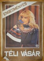 3 db nagyméretű reklámplakát az 1970-es évekből, + kézzel rajzolt plakát + 2 olajnyomat