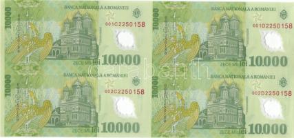 Románia 2000. 10.000L összefüggő vágatlan 4-es tömbben T:I
Romania 2000. 10.000 Lei, issue in uncut ...