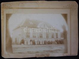 cca 1890 Szakony Schwartzmann ház fotó katonlapon 23x15 cm