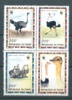 WWF: North African ostrich block of 4, WWF: Észak-afrikai strucc négyestömb
