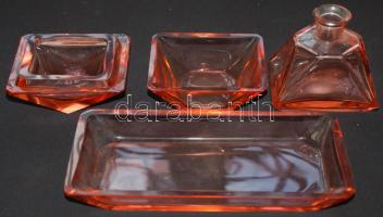 Lila színű üvegből készült asztali szett (3 db)