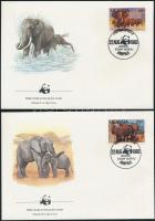 WWF African Elephant (I) set on 4 FDC WWF Afrikai elefánt (I.) sor 4 db FDC-n