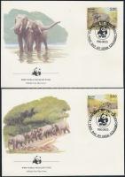WWF Ceylon Elephant set 4 FDC WWF Ceylon-i elefánt sor 4 db FDC-n