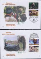 WWF African savannah elephants coupon set on 4 FDC WWF Afrikai szavanna elefánt szelvényes sor 4 db ...