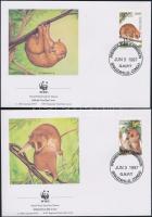 WWF Arctocebus Calabarensis set 4 FDC WWF Lajhármaki sor 4 db FDC-n