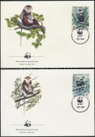 WWF Monkies set on 4 FDC WWF Majmok sor 4 db FDC-n