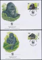 WWF Gorilla set 4 FDC WWF Gorilla sor 4 db FDC-n