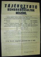1944 Pestszenterzsébet Tájékoztató bombakárosultak részére plakát 42x60 cm