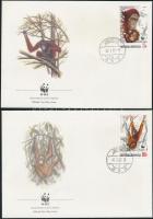 WWF Orangutan set on 4 FDC WWF Orangután sor 4 db FDC-n