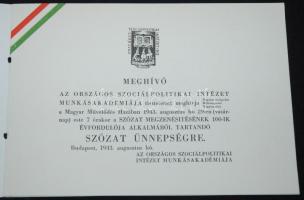 1943 A szózat 100 éves ünnepségére tartott munkásakadémiai emlékműsor programja