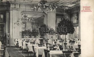 Budapest VII. Royal étterem belső (hátoldalán Pattantyús Géza saját kezű aláírásával)