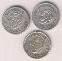 Ausztrália 1946-52. 1Sh Ag (3x) T:2-,3 Australia 1946-52. 1 Shilling Ag (3x) C:VF,F