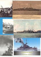 6 db fotómásolat osztrák-magyar hadihajókról