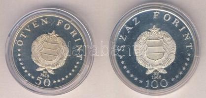 1968. 50Ft Ag + 100Ft Ag "Semmelweis" pár T:PP R!