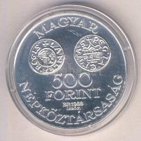 1988. 500Ft Ag "Szent István" tanúsítvánnyal T:BU