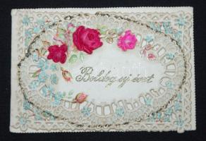 Csipkés újévi üdvözlőlap / Embroidered greeting card