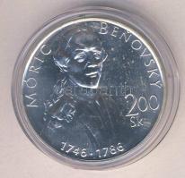 Szlovákia 1996. 200K Ag "Benyovszky Móric" T:1 Slovakia 1996. 200 Korun Ag "Moric Benovsky" C:Unc