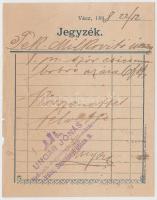 1898 Vác Ungár Jónás cipész képes számla