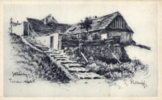 Budapest I. Tabán Szent Gellért-hegyi viskók, szignós