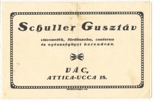 1930 Vác Schuller Gusztáv vízvezetés, fürdőszoba és egészségügyi berendező képes számla