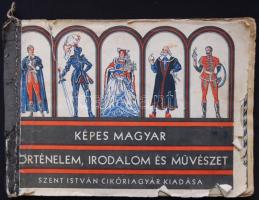 Képes magyar történelem, irodalom és művészet: Szent István Cikória Kávépótlék majdnem teljes címkegyűjtemény albumba ragasztva