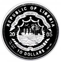 Libéria 2005. 10$ Ag "aranyozott koala" gyémánt berakásos szempárral (20g/0.999)! T:PP Csa...