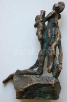 Majoros István (1962): Szenvedély, bronz kisplasztika bronz talapzaton, jelzett, 17x10x7cm