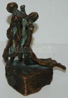 Majoros István (1962): Szenvedély, bronz kisplasztika bronz talapzaton, jelzett, 17x10x7cm