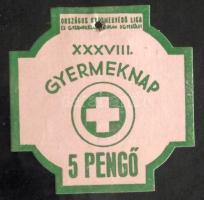 Budapest 1944. 5 pengő megváltási jelvény érték a XXXVIII. Gyermeknapon T:2