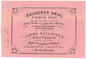 1864 Sporon Gaullaner antal divatárú reklámos számla / invoice