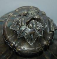 Dekoratív ezüstözött alpakka teakiöntő cukortartóval / 
Silver plated alpaca teakettle with sugar bo...