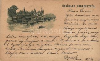 1897 Budapest XIV. Halászkunyhó litho