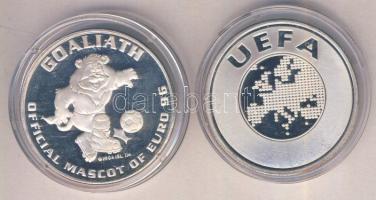 Nagy-Britannia 1996. "Labdarúgó EB UEFA / Henry Delaunay Cup" Ag emlékérem (31,1g/38mm) + "Labdarúgó EB UEFA / Goaliath kabalafigura" Ag emlékérem (31,1g/38mm) T:PP Great Britain 1996. "UEFA European Football Championship - Henry Delaunay Cup" Ag medallion (31,1g/38mm) + "European Football Championship / Goaliath mascot of Euro 96"Ag medallion (31,1g/38mm) C:PP