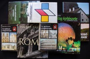 7db urbanisztikai és építészeti könyv: Az építészet világtörténete, Urbanisztika, Róma, etc.