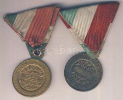 Pincés Puder István (1907-) 1935. "Ecseri Polgári Lövész Egyesület" Br díjérem (30mm) szalaggal + K.Hawel P. ~1930. "Pestújhelyi Széchenyi Polgári Lövész Egyesület" Br díjérem szalaggal (30mm) T:2,2-