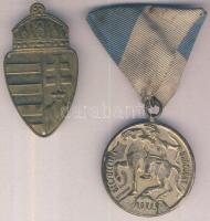 Homonnay Jenő ~1930. "MOVE Becsülettel a Hazáért" ezüstözött Br díjérem szalaggal (39mm) + Br sapkajelvény T:2-