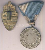 Homonnay Jenő ~1930. "MOVE Becsülettel a Hazáért" ezüstözött Br díjérem szalaggal (39mm) +...