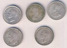 Ausztrália 1934-1950. Sixpence Ag (5x) klf évszámokkal! T:2-,3
Australia 1934-1950. Sixpence Ag (5x)...