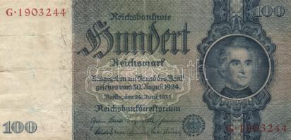 Német 3. Birodalom 1935. 100M "E/F/G" (4x) T:II-,III German Third Reich 1935. 100 Mark "E/F/G" (4x) C:VF,F