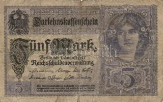 Német Birodalom 1906. 50M T:III + 1910. 1000M T:II + 1917-19. 5M + 20M + 50M T:III- + Német 3. Birod...