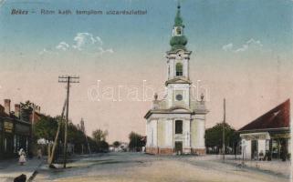 Békés Katolikus templom Löwy & Goldstein és Végh Lajos kereskedéseivel