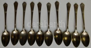 Cca 1930 10 db. Alpaka kávéskanál eredeti dobozában