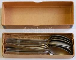 Cca 1930 10 db. Alpaka kávéskanál eredeti dobozában