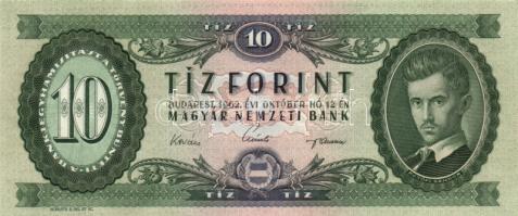 1962. 10Ft (2x) egymás utáni sorszámmal! T:I
