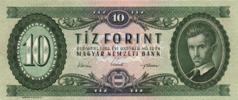 1962. 10Ft (2x) egymás utáni sorszámmal! T:I